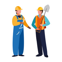 couple of professional workers characters