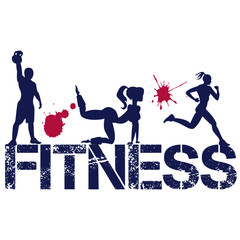 Fitness vector illustration grunge style