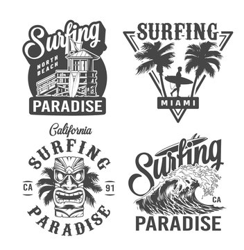 Vintage surfing time prints