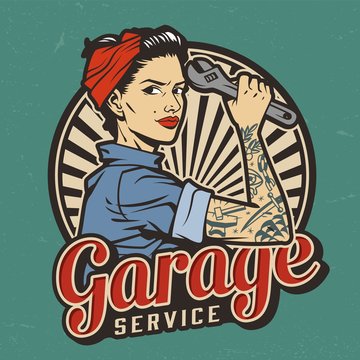 Vintage garage service emblem