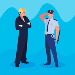 couple of professional workers characters