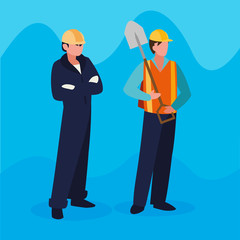 couple of professional workers characters