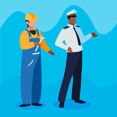 couple of professional workers characters
