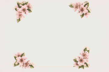 Fototapeta na wymiar mockup, with hand-painted flowers, with beautiful flowers. Blank space or background for text space. Space for vector lustration. Template for a poster, cards, banner.