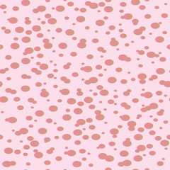 Seamless vector pattern of simple horizontal elongated gradient bright pink soda bubbles on a light-purple background.