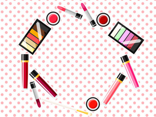 化粧道具のイラスト背景