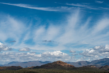 Wispy clouds from Jacob's Crosscut Trail, Lost Dutchman State Park, Arizona