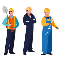 group of professional workers characters