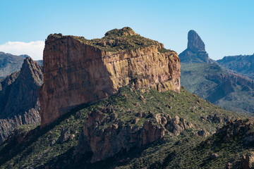 Battleship Mountain and Weaver's Needle, Boulder Canyon Trail, Superstition Mountains, Arizona