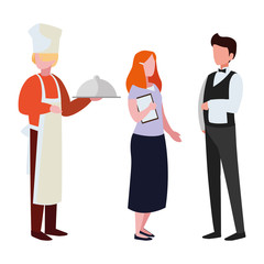 group of professional workers characters