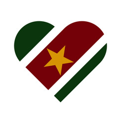 Suriname Flag Heart