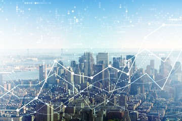 Trading concept with financial chart