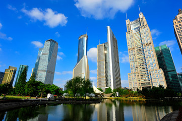 Shanghai world financial center skyscrapers in lujiazui group