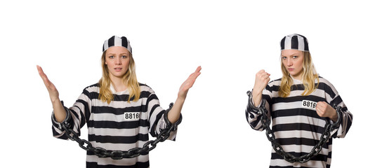 Prisoner isolated on the white background