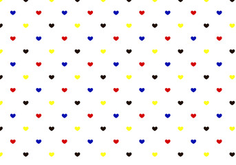 Multicolored hearts background seamless pattern. Romantic, fun. St. Valentine's Day.