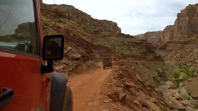 Off-roading on desert trail