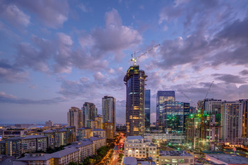 HDR image of Bonifacio Global city skyline at Magic hour	