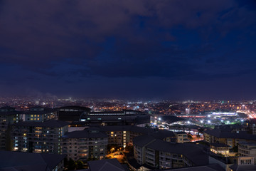 Fototapeta na wymiar Residential area of Bonifacio Global city skyline at Magic hour 