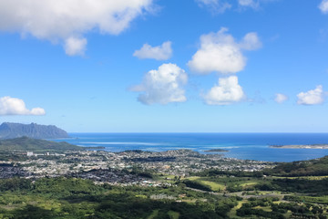 Fototapeta na wymiar hawaii pali lookout scenery