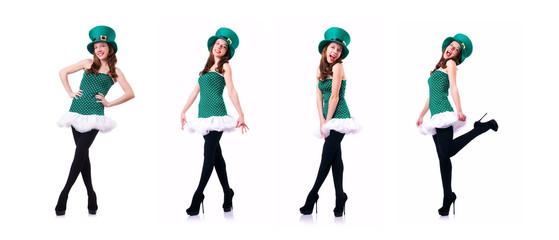 Woman in saint patrick concept