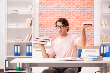 Young student preparing for college exams