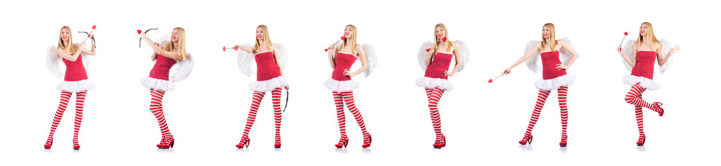 Woman with bow in valentine concept