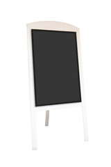 black wooden board blank canvas mockup isolated on white background .Blank space for text and images .Blank space for text and images of file with Clipping Path .