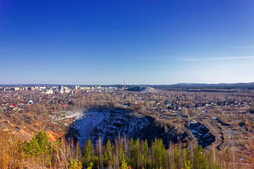 View of the quarry and the old mine from the observation platform