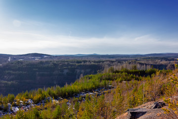 View of the quarry and the old mine from the observation platform