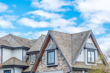 The top of the house or apartment building with nice window