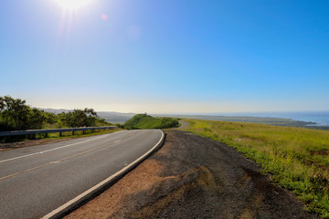 road and blue sky