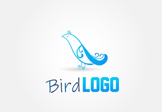 Blue bird logo vector design