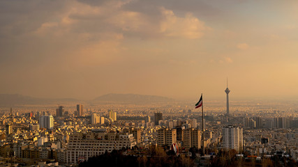 Tehran is the capital city of Iran. Heavy traffic, polluting heavy industries and heating by dirty fuel make the city one of the most polluted especially over the wintertime.