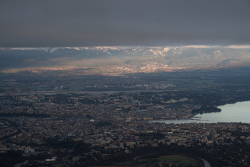 aerial view of the city