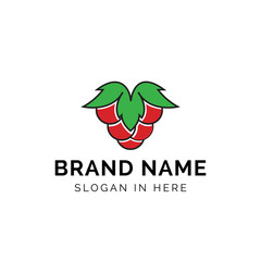 grape illustration red color logo template