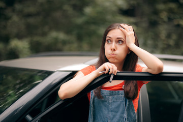 Travel Woman Felling Lost on the Road