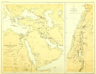 Fototapeta na wymiar Holy land map. The gentile nations
