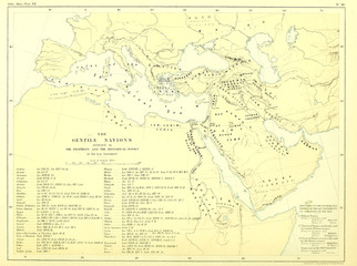 Holy land map. The gentile nations