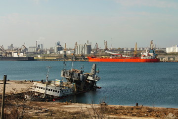 cargo ship in the port