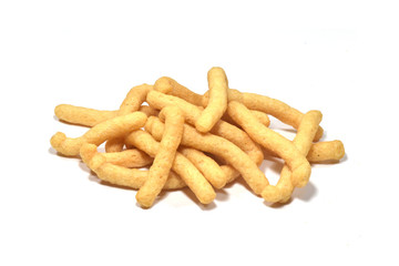 Roasted snack isolated on white background.