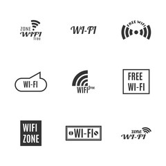 Set of wireless icons, vector illustration.