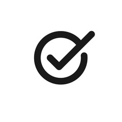 Checkmark Icon. Checked symbol. Perfect Black pictogram illustration on white background.