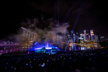 New Year fireworks at Singapore Marina area