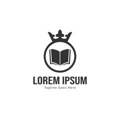 Book logo template design. minimalist book logo with modern frame