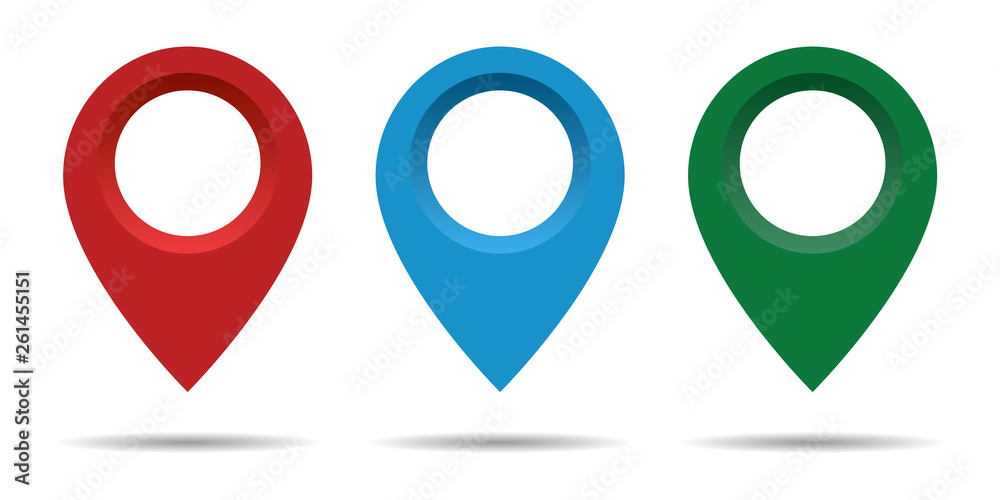 Poster set of map pointers isolated on white background gps location position marker.