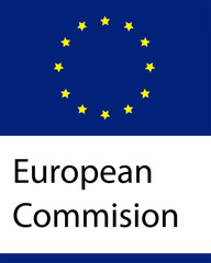 Sign of European Comission isolated banner. National emblem. Union of Europe.