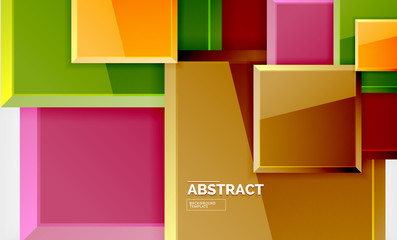 Square abstract background, glossy geometric design