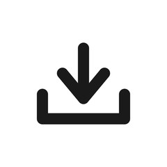 Download icon. Simple glyph icon for UI and UX, website or mobile application on white background. Downward arrow icon for download symbol