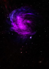 Star field in space and a nebulae. 3D rendering