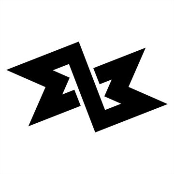 MZM, MLM, ab, qb initials geometric letter company logo